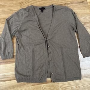 Escada Silk Cashmere Brown Button Knit Cardigan Size 40 Gorgeous Designer